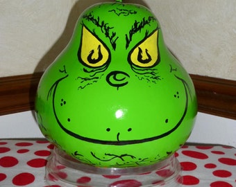 GRINCH Hand Painted Gourd GRINCHMaS DECoRATION Table Centerpiece ...