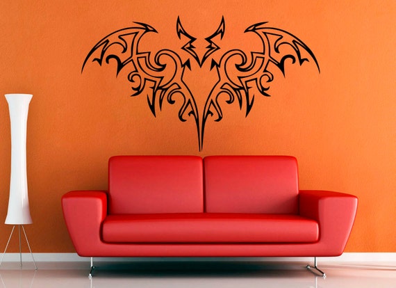 Tribal Halloween Bat - Wall Decal - Medium
