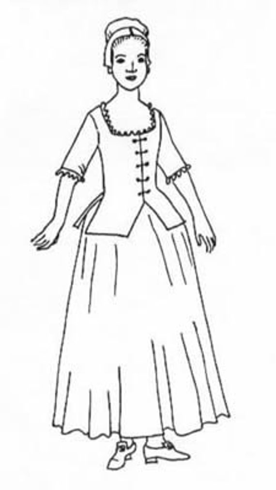 18th Century Women/'s Wired Cap Pattern by Mill Farm Patterns*