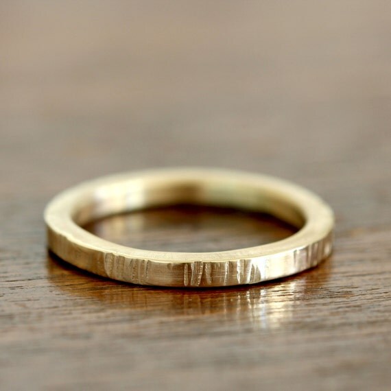 14k Gold tree bark wedding ring by PraxisJewelry on Etsy