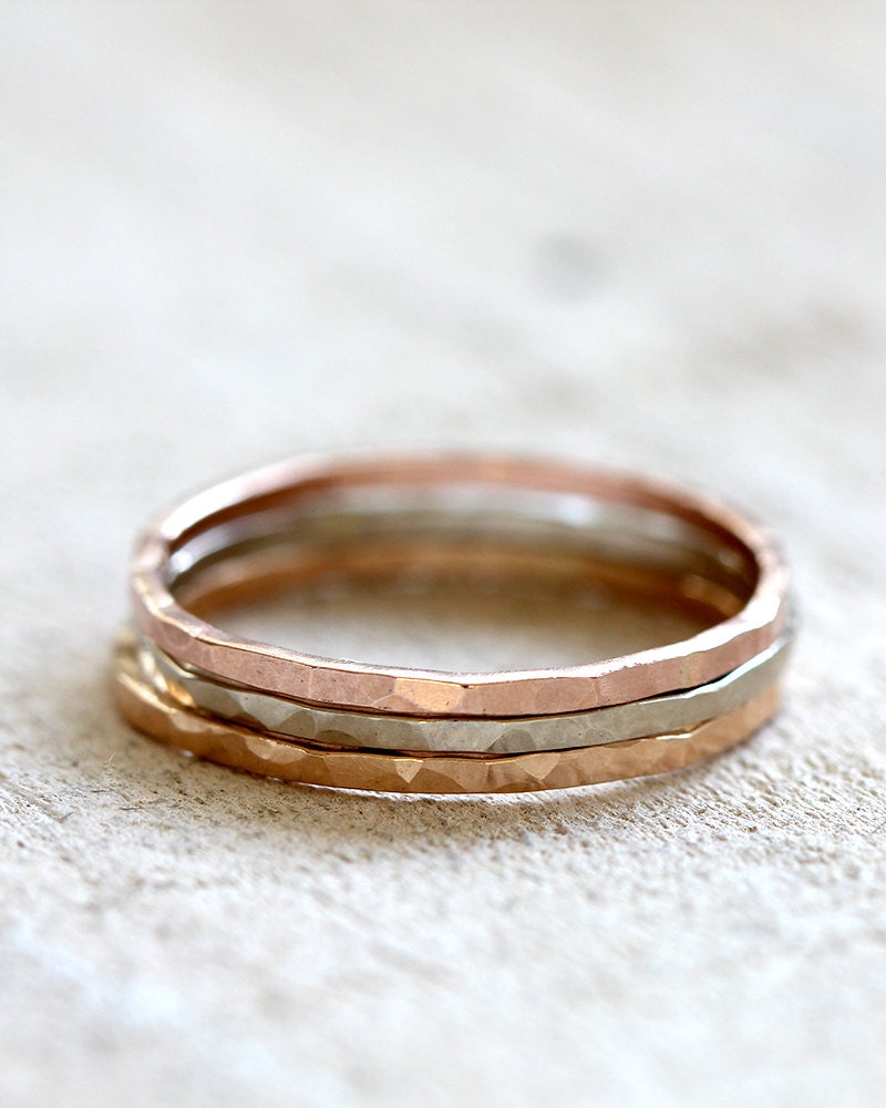 Stacking rings 14k gold stacking rings solid 14k gold