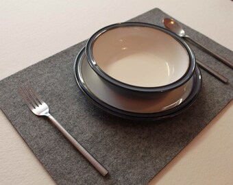 Felt Placemats 17 x 11 inch. Rectangle Place Mat With Rounded Corners Felt Table Mats Set of 2