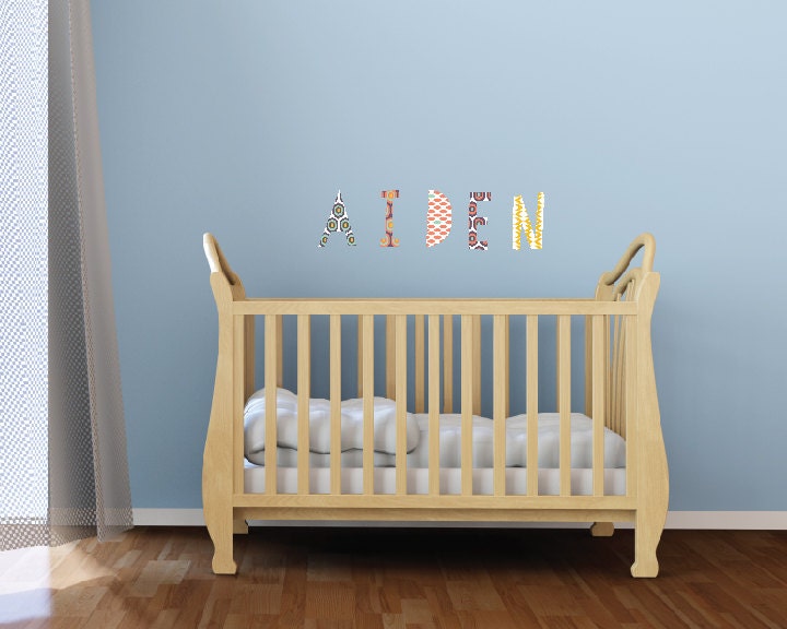 Letter Wall Decals Single Letter Fabric Wall Decals Ikat