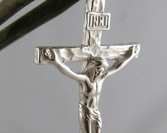 Crucifix cross pendant sterling silver