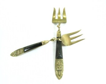 salad bronze,Thailand, utensils, serving fork fork,  utensils forks, flatware, siam serving