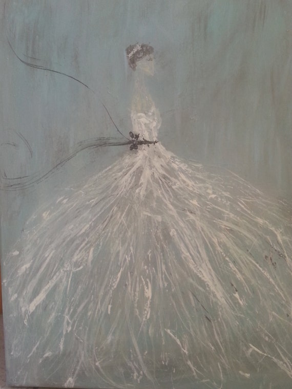 original abstract painting ballet ballerina tutu wedding