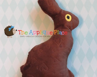 Chocolate Bunny Embroidery PATTERN * Softie Stuffie Plushie * In The Hoop ITH * Machine Embroidery Design