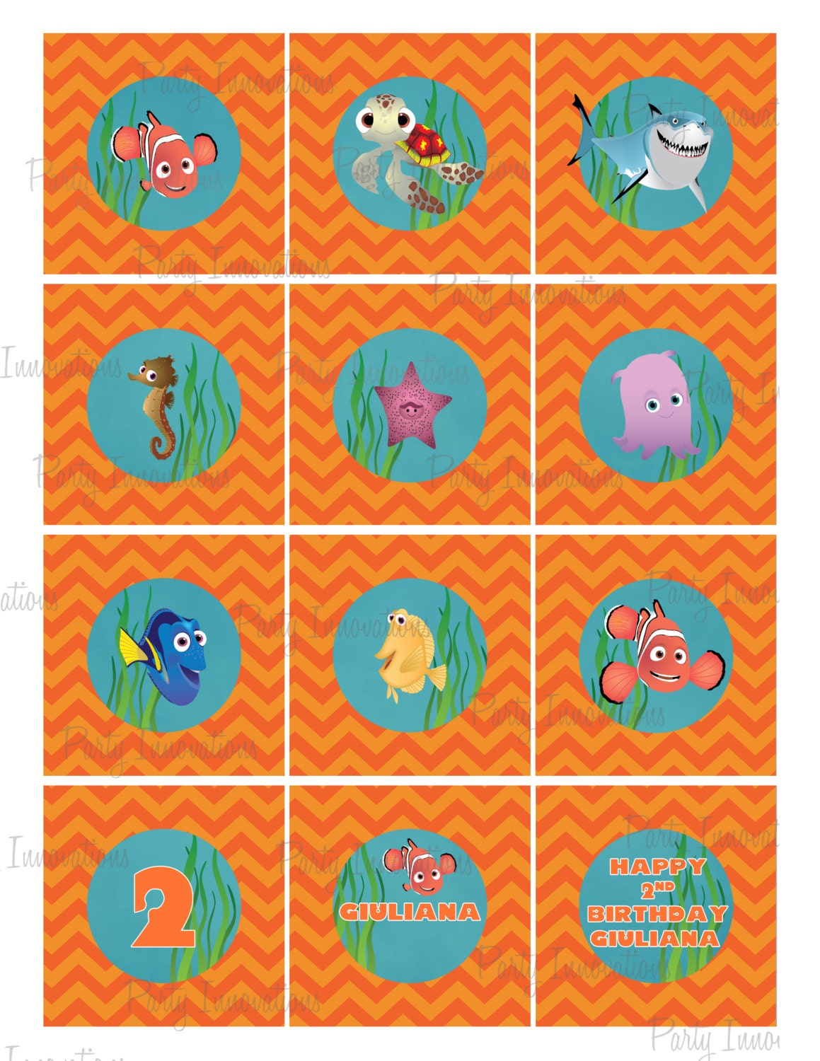 printable finding nemo cupcake toppers