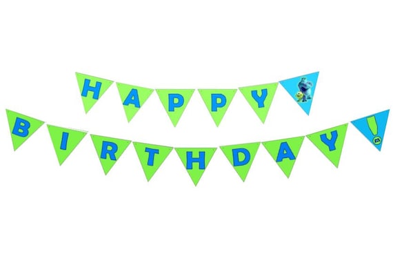 Items similar to Monsters, Inc. Happy Birthday Banner (Party Favor ...