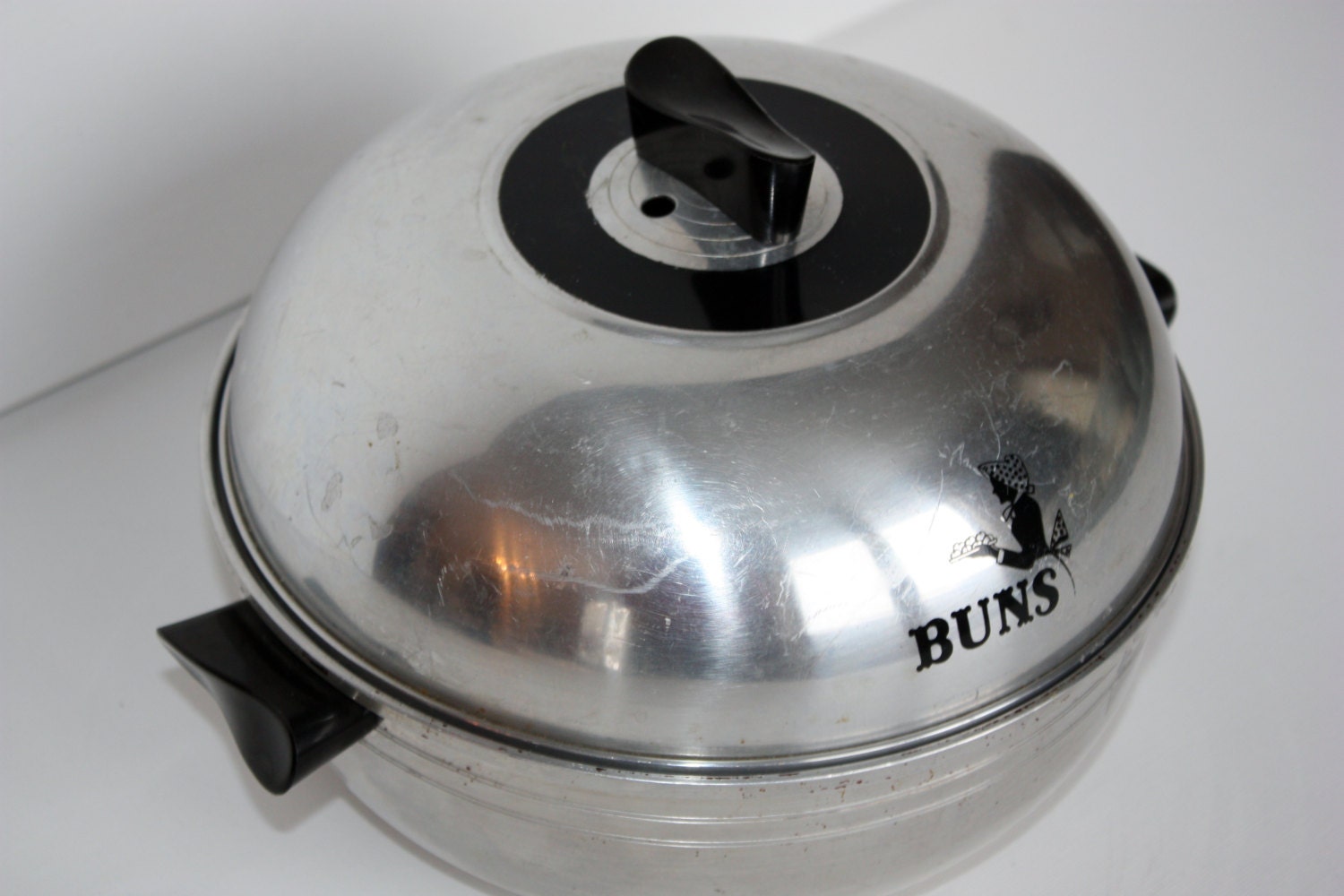 Vintage Metal Stove Top Bun Warmer Oven West Bend Serving