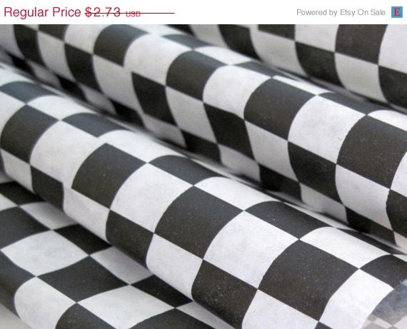 15% off - 25 Sheets of Black and White Checkered Deli Wrap Wrapping Paper 12" x 12" Il_570xn