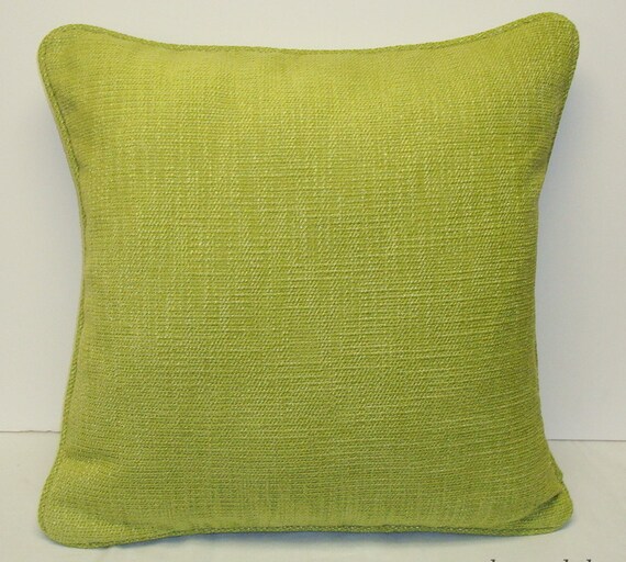 Green Chenille Pillow Cover light green lime green by CPDCDecor
