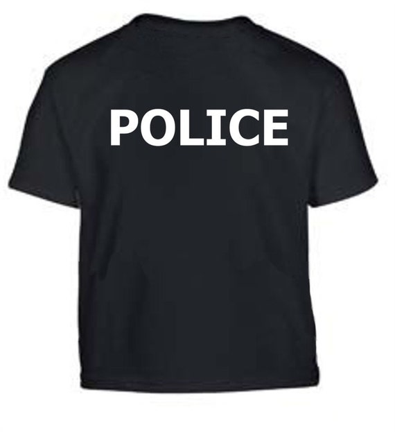 Police Black Duty Kids T-Shirt Sizes XS to Large by RescueTees