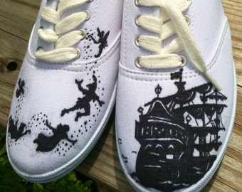 Disney's Peter Pan Custom hand painted acrylic vans style womens shoes