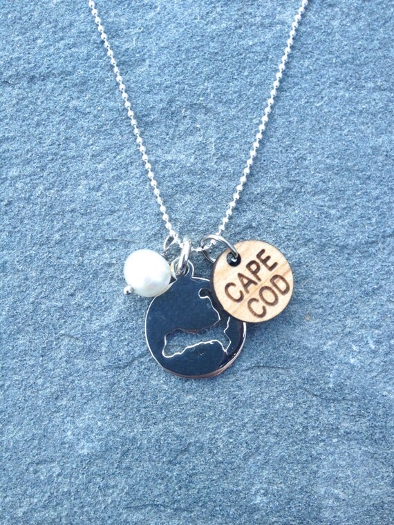 Cape Cod Silver Charm Necklace by CABANA109 on Etsy