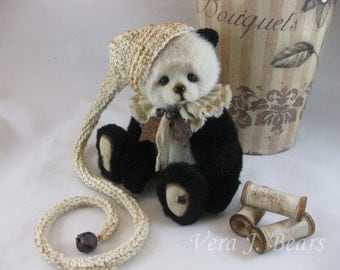 Crochet Hat for miniature artist bear or doll handmade by Vera J.Bears