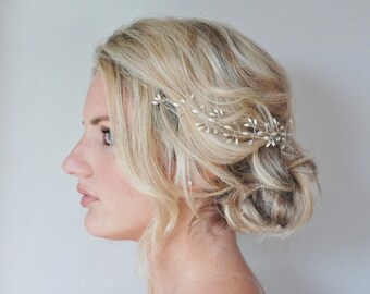 Rice Pearl Crystal Hair Vine, Wedding Hair Accessories,Customised Bridal Hair Vine, Bridal Hair Accessories, Graduation Hair Piece