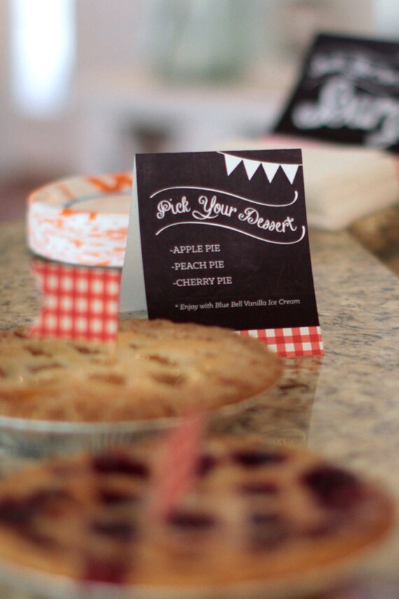 Printable dessert labels Pie labels Buildyourownburger