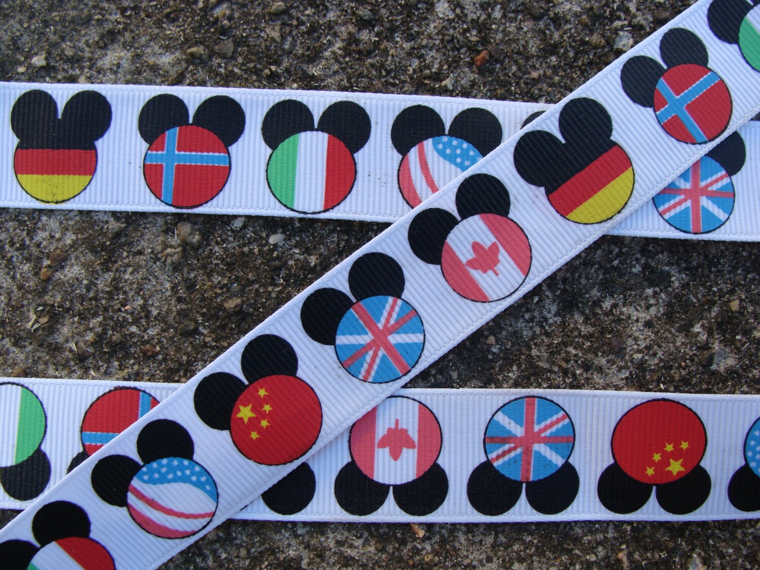 3 yards Flag Minnie Mouse Printed Ribbon 7/8 3 yards