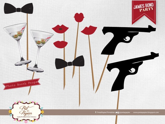 James Bond Photo Booth printables