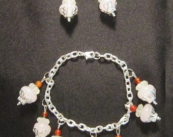 Cupcake Style Earring & Bracelet Set