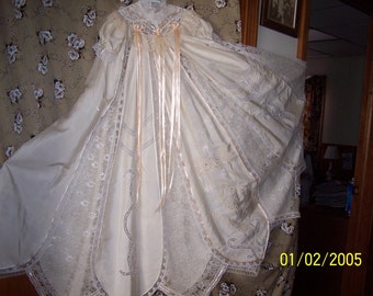 Antique Christening gown in a natural silk fabric