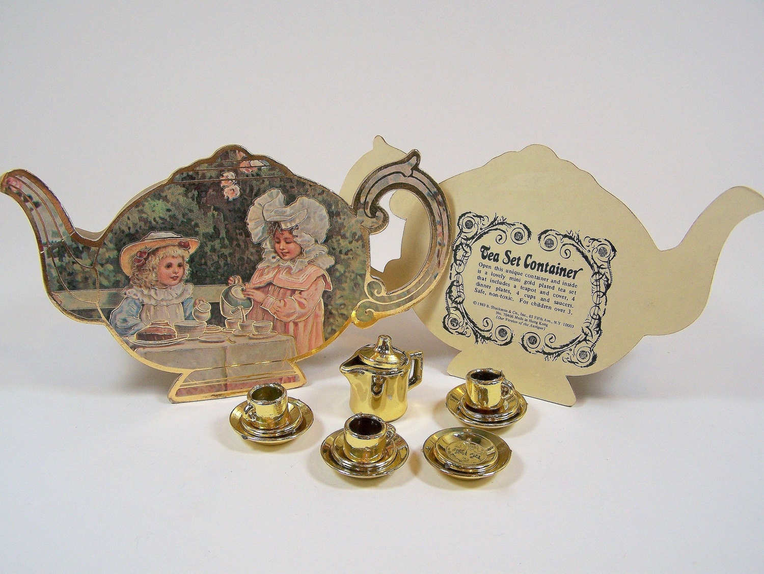 Victorian Toy Tea Set & Container B. Shackman 1983
