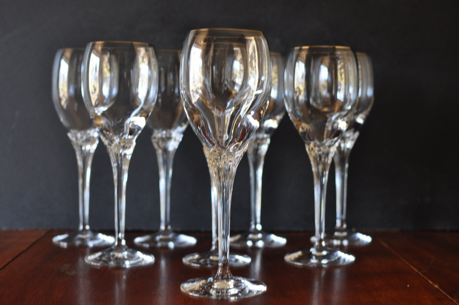 Reserved Lenox Fine Crystal Erica Wine Glass Set Of 8 Gold