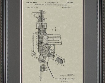 M16 Rifle Patent Art Infantry Military Army Soldier Servicemember M-16 Gift S6155