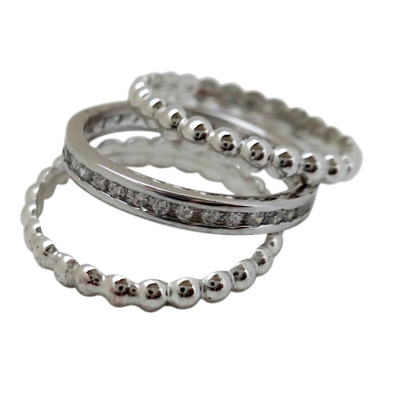 Sterling Silver clear eternity toe ring size 3