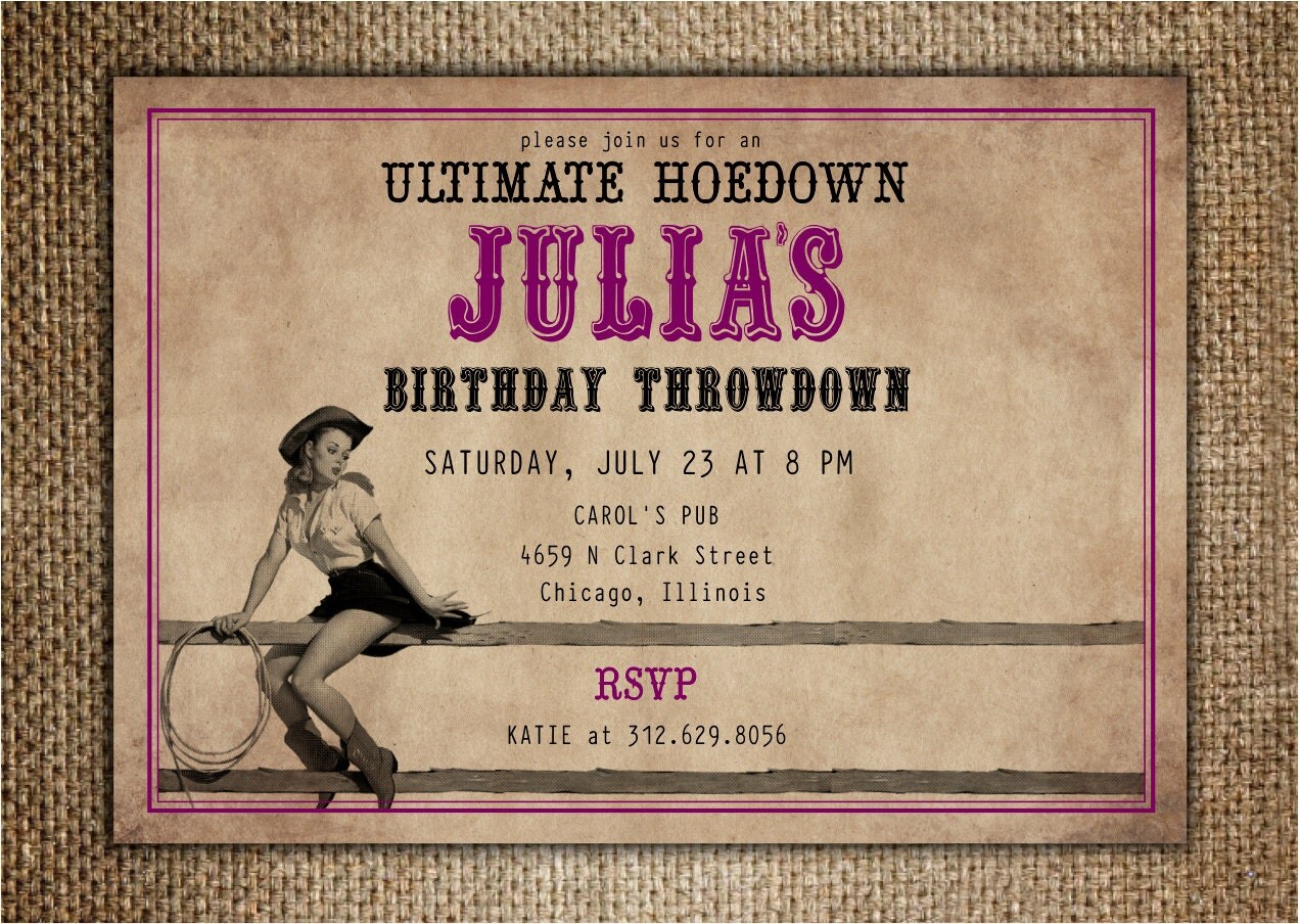 Hoedown Party Invitation : Birthday Hen's