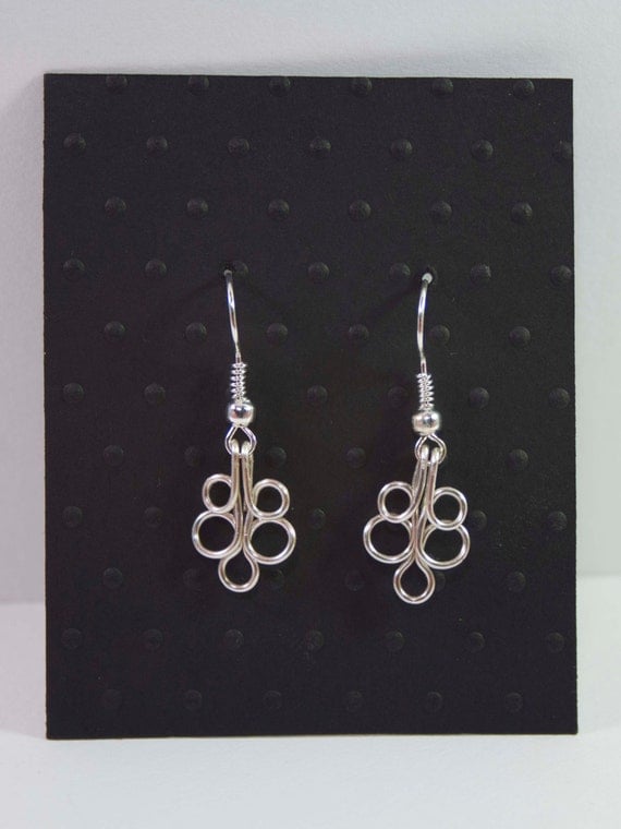 Looped silver plated earrings
