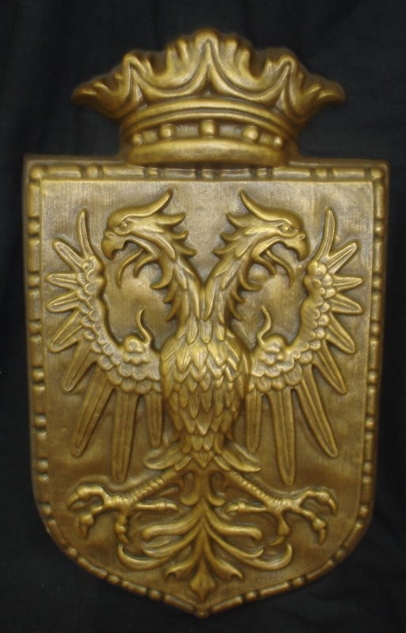 Double Headed Eagle Crest Shield Coat Arms Herald 8437