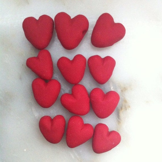 Items similar to Polymer Clay Love Red Heart Beads 50% off Wholesale on ...