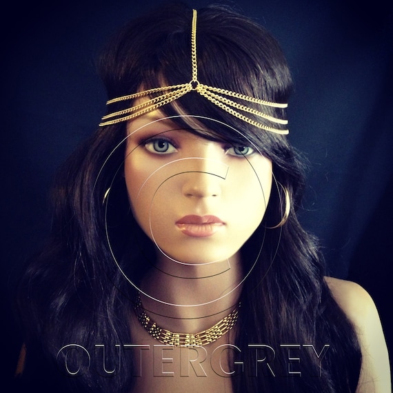 New Head Chain BOHO Style HeadChain Hair Jewelry by OuterGrey