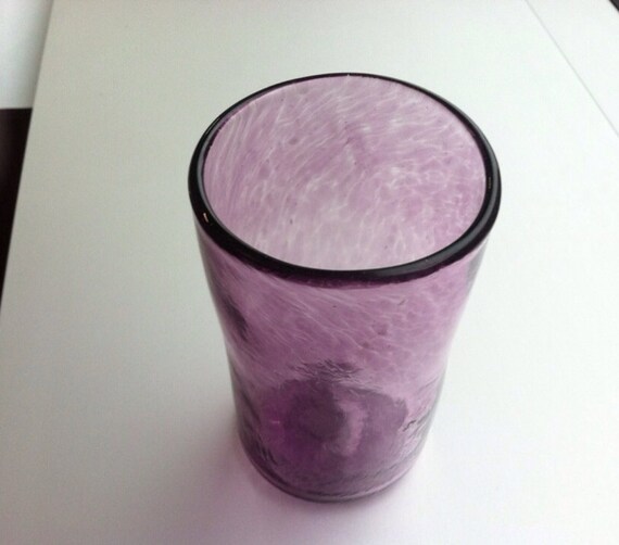 Hand Blown Glass Tumbler in Light Plum