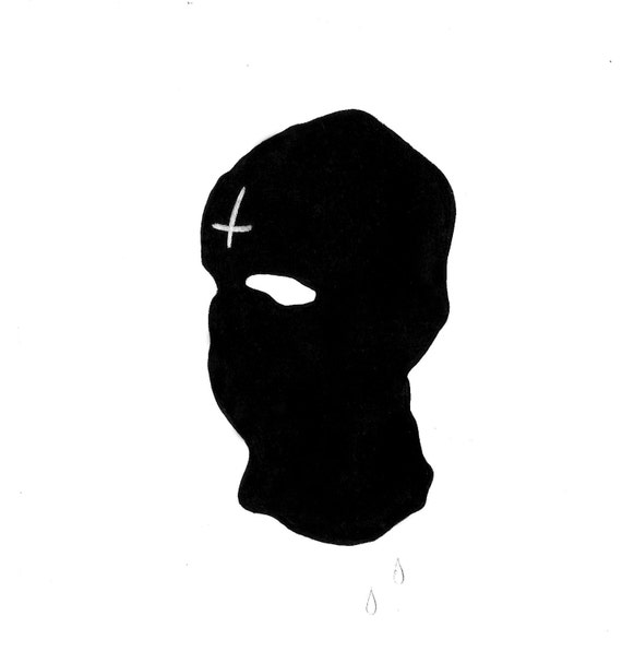 Items similar to Hooded crucifix Ski Mask Drawing and Painting Series ...