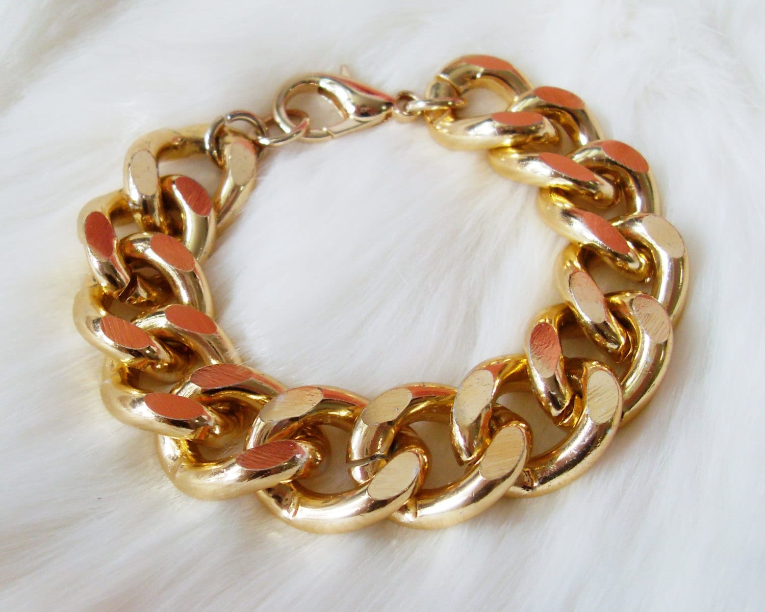 Oversize Chunky Gold Bracelet. A Gold Statement by