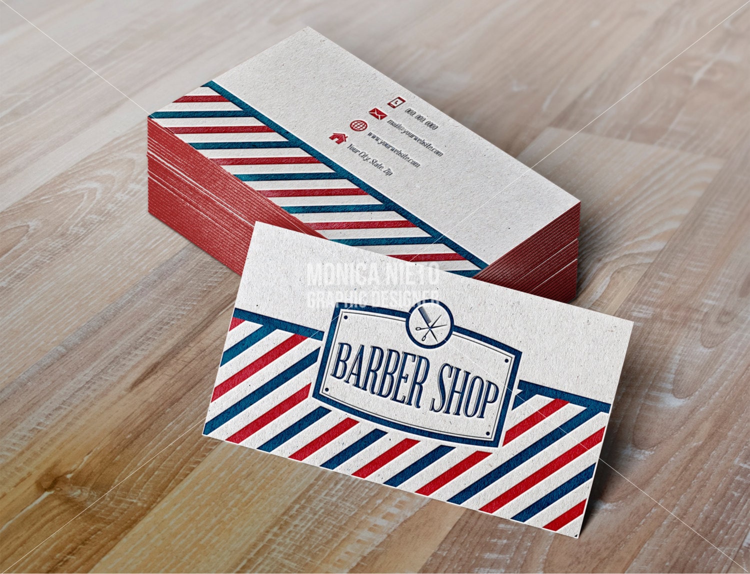 Printable Vintage Barber Shop Business Cards/ Vintage Hair