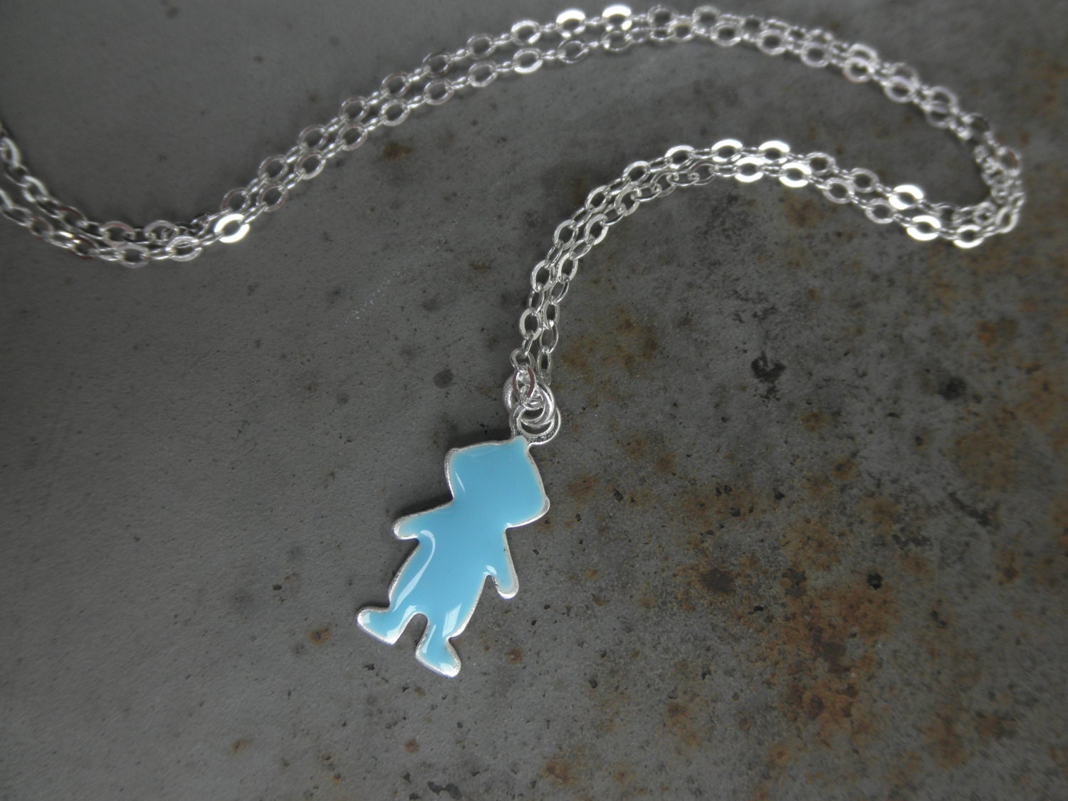 Little boy charm chain necklace by aquamel on Etsy