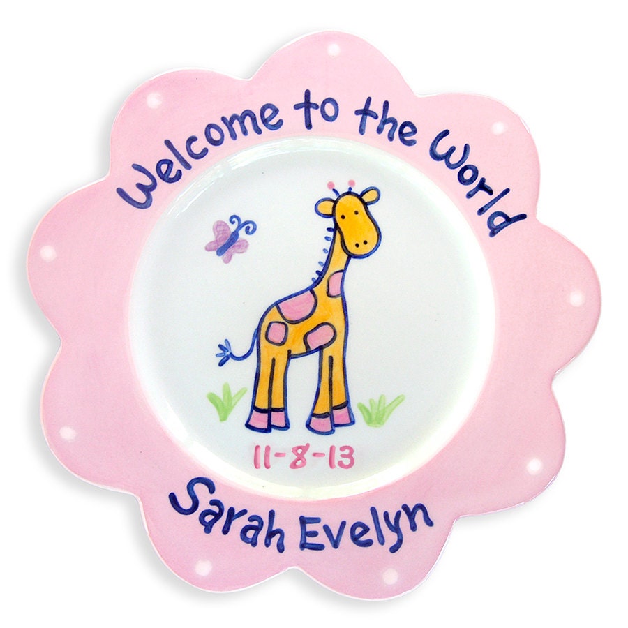 Baby Plate Personalized Hand Painted by