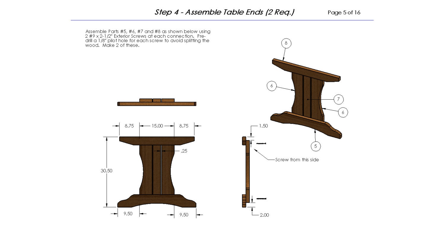 Trestle Style Picnic Table with Benches Woodworking Plans