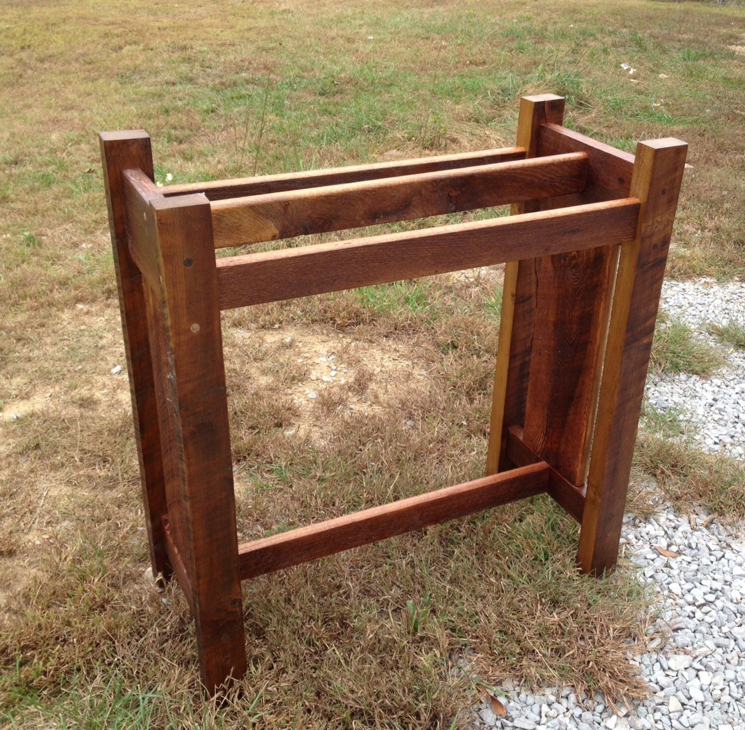 Reclaimed barnwood quilt rack