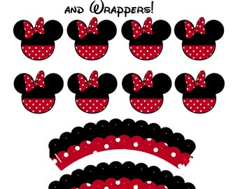 Items similar to Mickey Mouse Minnie Mouse CupCake Wrappers SVG file or ...
