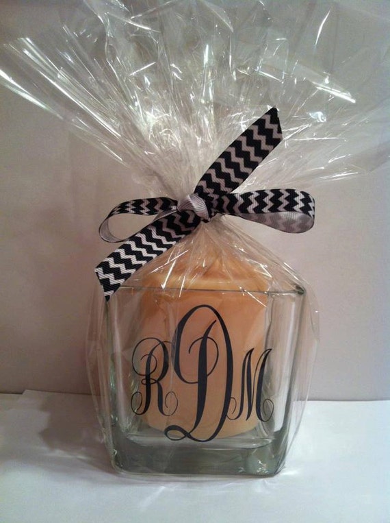 Monogrammed Candle Holder by OhItsPersonal on Etsy