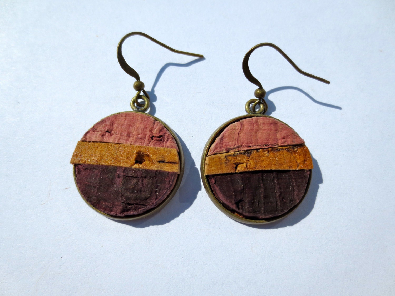 Recycled Wine Cork Earrings
