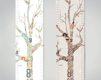 Growth Chart - Growing Tree - Canvas - children's wall art - modern