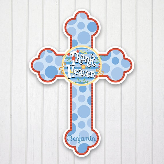 Personalized Name Wall Cross Boys Room by PaperSoPrettyGifts