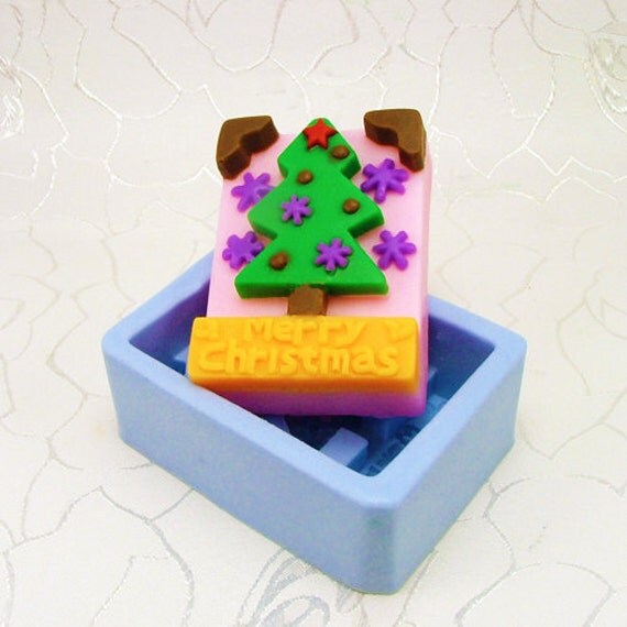 Merry Christmas Tree Soap Mold Soap Mould Silicon Mold Candle