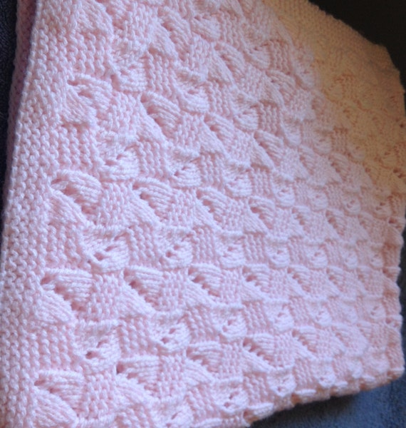 Hand Knitted Baby Blanket Pink